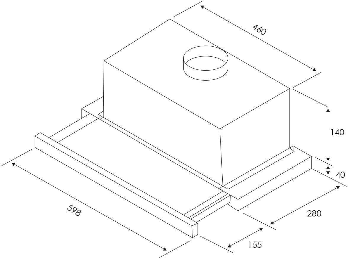 Slide Out Rangehood 60cm – KCRHSO6010 – Ikon Commercial