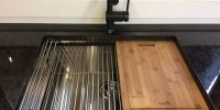 Well hung joinery (2) medium sink station, roller mat, chopping board